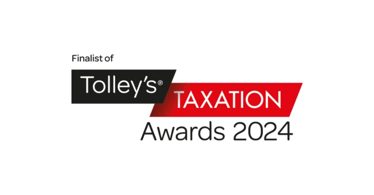 An image with text that reads "Finalist of Tolley's Taxation Awards 2024"