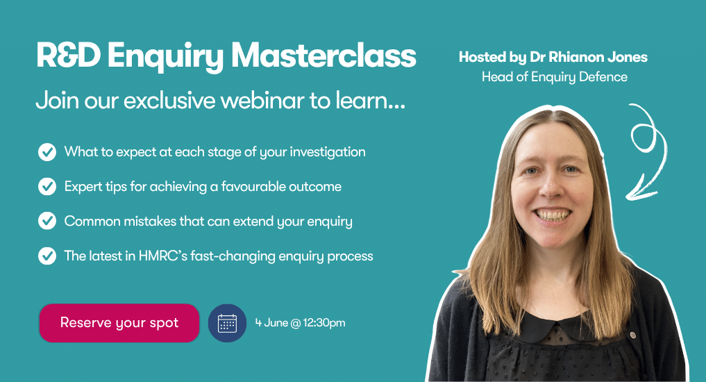An image promoting our upcoming R&D enquiry masterclass graphic